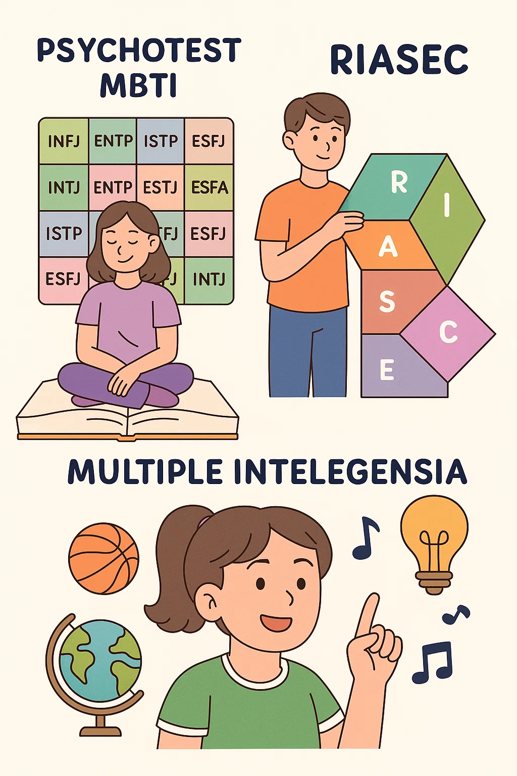 Ilustrasi MBTI RIASEC MI